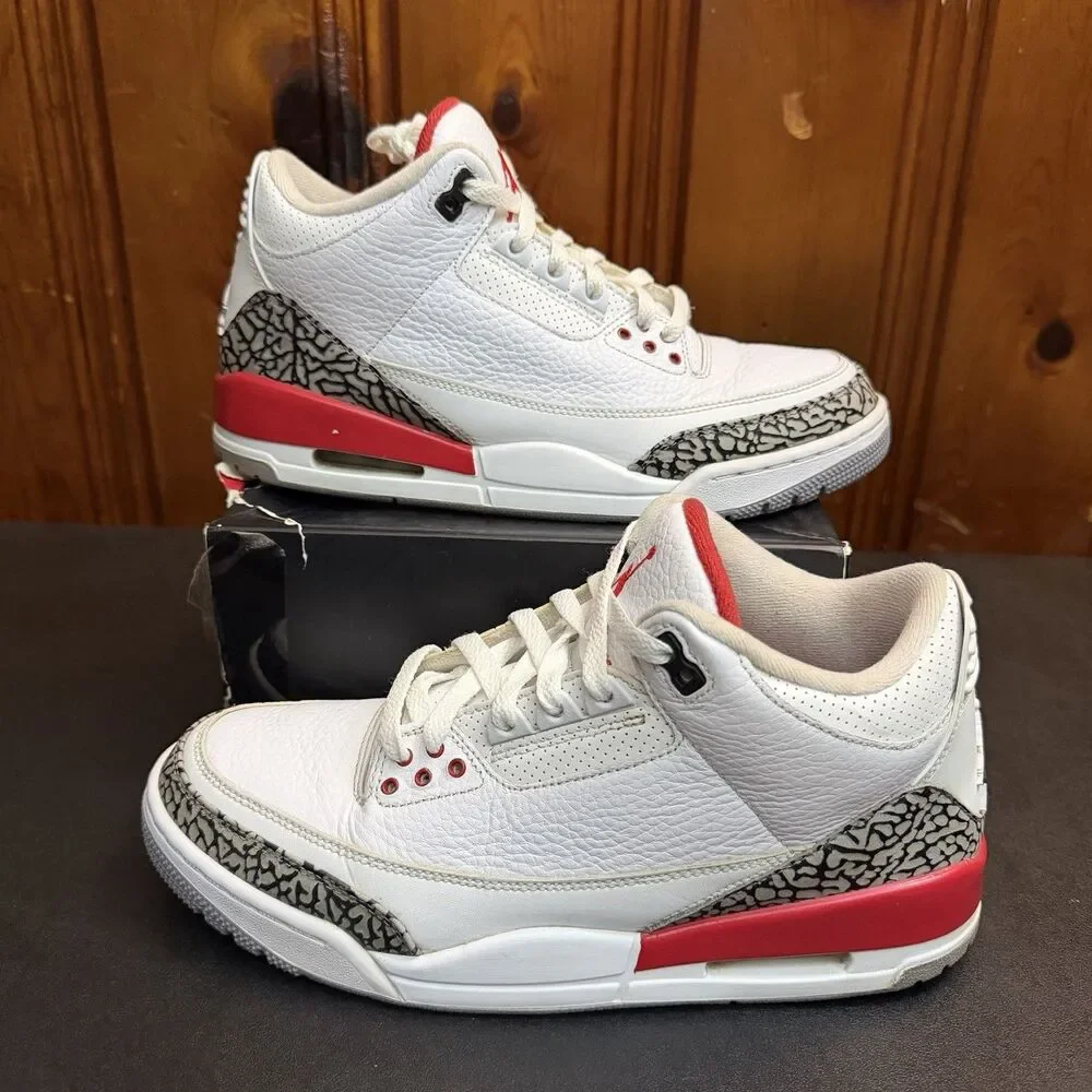 Jordan 3 Katrina Hall Of Fame Size 9.5 Men (136064-116) OG Box White Cement